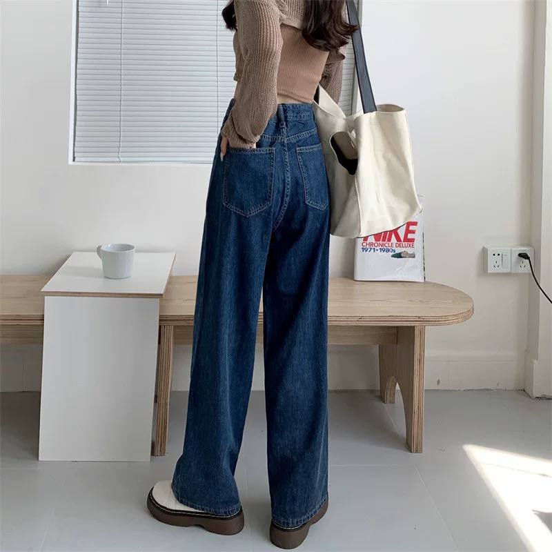 BEARYJEANS Blue Denim Culottes Jeans Celana Kulot Wanita Highwaist Jeans Korean Style Celana Fashion Wanita Baggy Jeans - BJ007