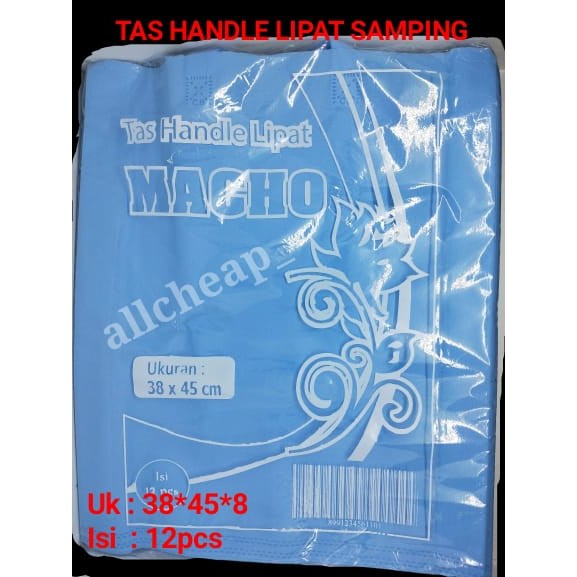 12pcs TAS KAIN HANDLE LIPAT SAMPING GASSET GOODIE BAG SPUNBOND 38x45