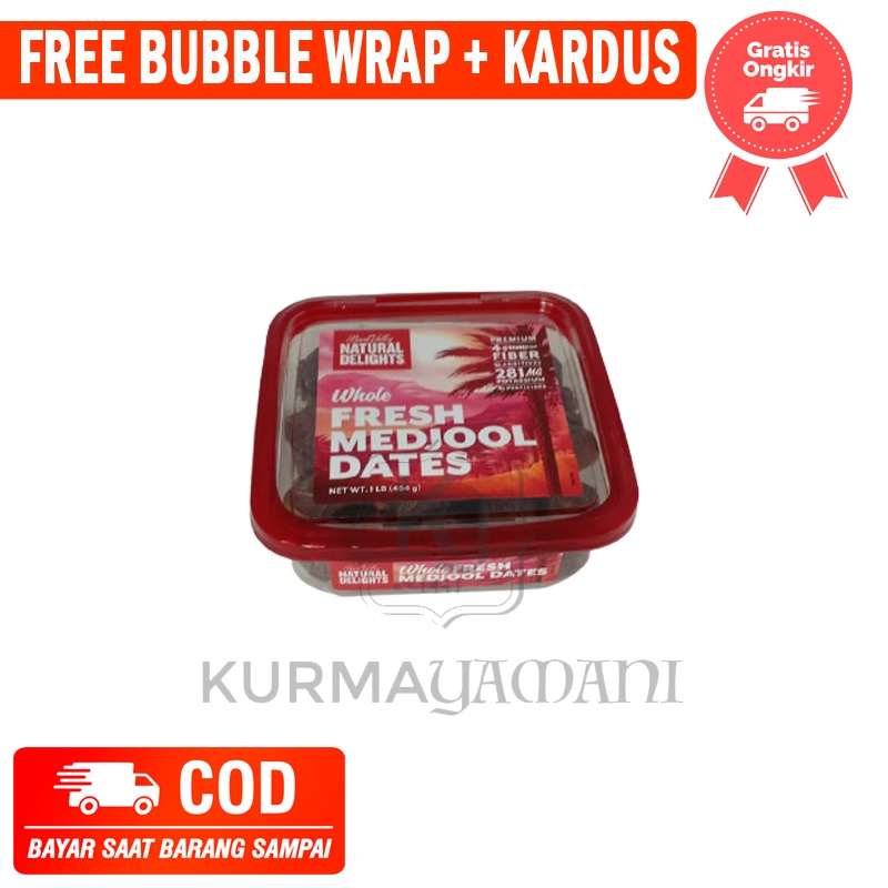 

[ COD ] Kurma Premium Whole Fresh Medjool Dates Natural Delights 454 Gram