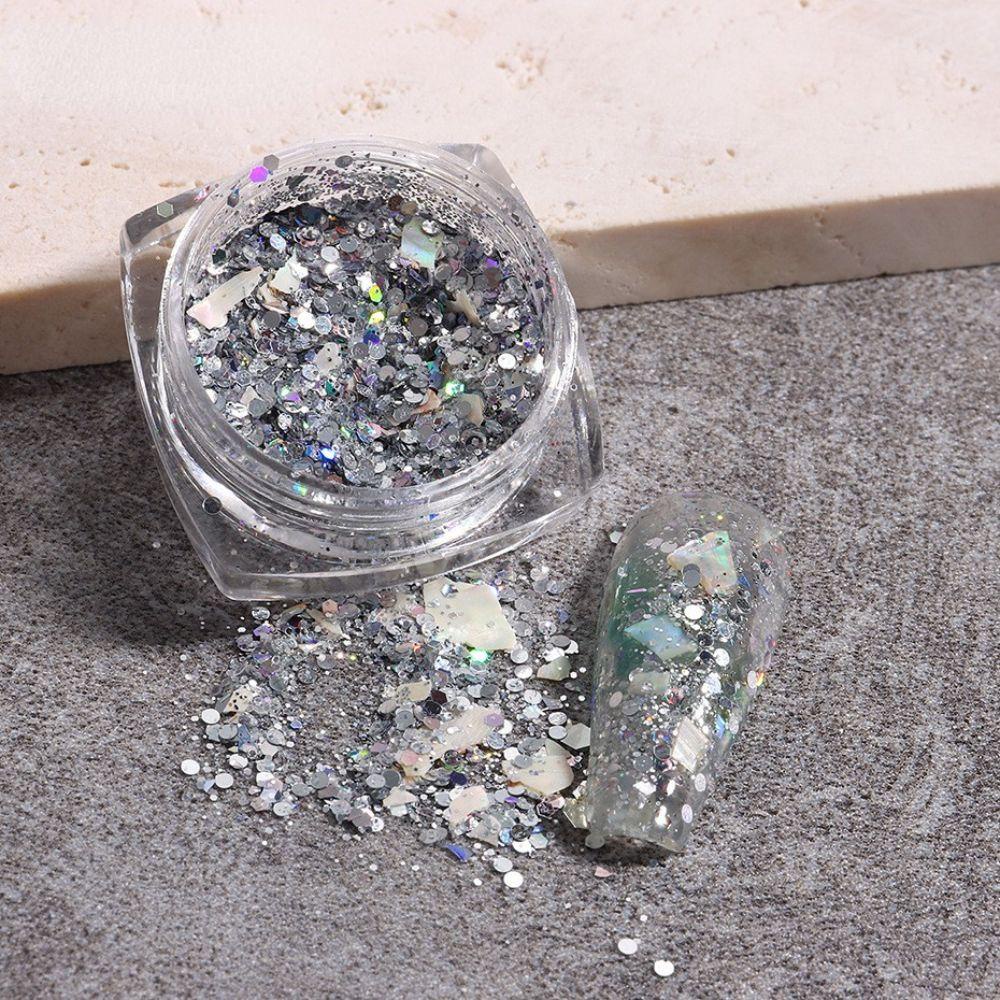 AUGUSTINA Agustina Nail Art Sequin Dream Color Hologram Kuku Kecantikan Hexagon DIY Nail Sequin Manicuring Flakes