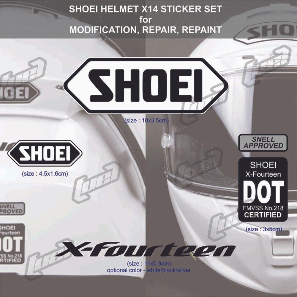Sticker Set Helm Shoei X14 untuk repair repaint modif INK KYT ARAI