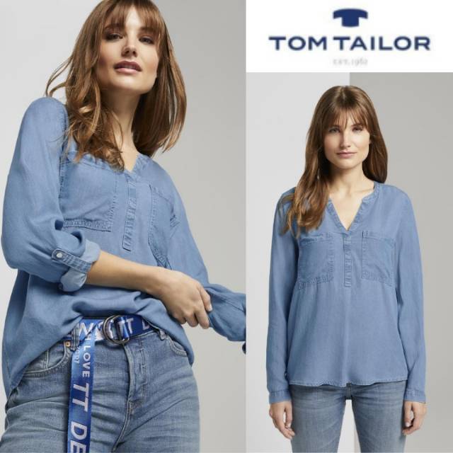Tom Tailor Denim Tunic Shirt Made of Tencel