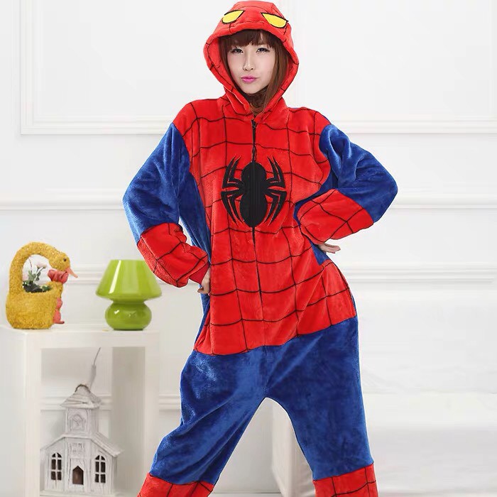 BAJU ONESIE SPIDERMAN SUPERHERO AVENGERS MARVEL KOSTUM COSPLAY PIYAMA