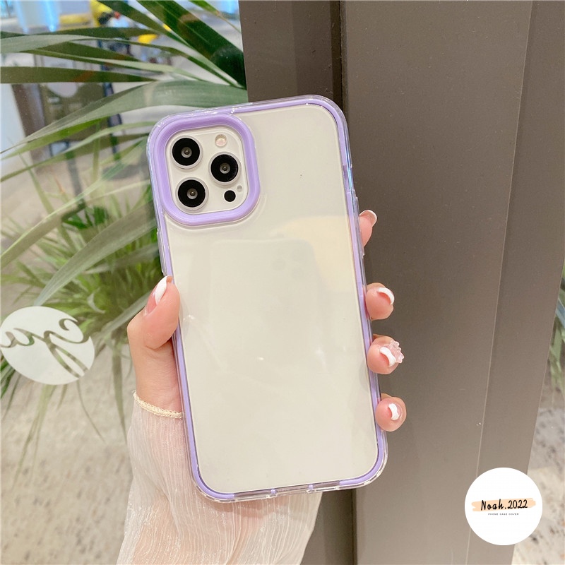 Soft Case Silikon TPU Transparan Warna Permen Untuk iPhone 13 12 11 Pro MAX X XR XS MAX 7 8 Plus SE 2020