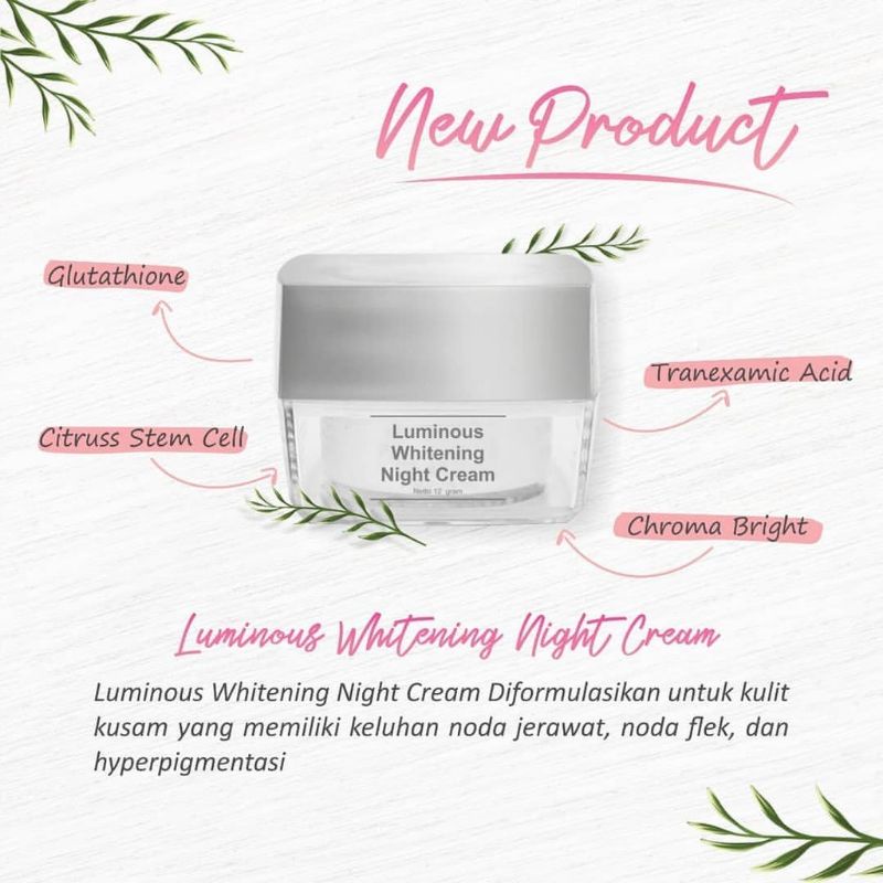 MS glow night cream / night cream ultimate / night cream luminous / night acne / night whitening
