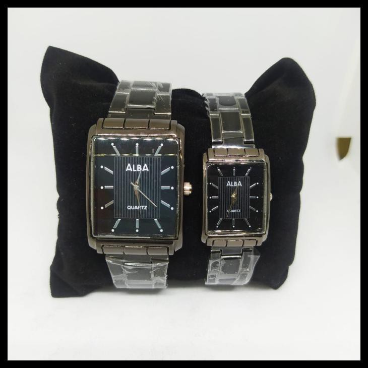 Jam Tangan Alba Segi Rantai Hitam - Alba 1 Kecil