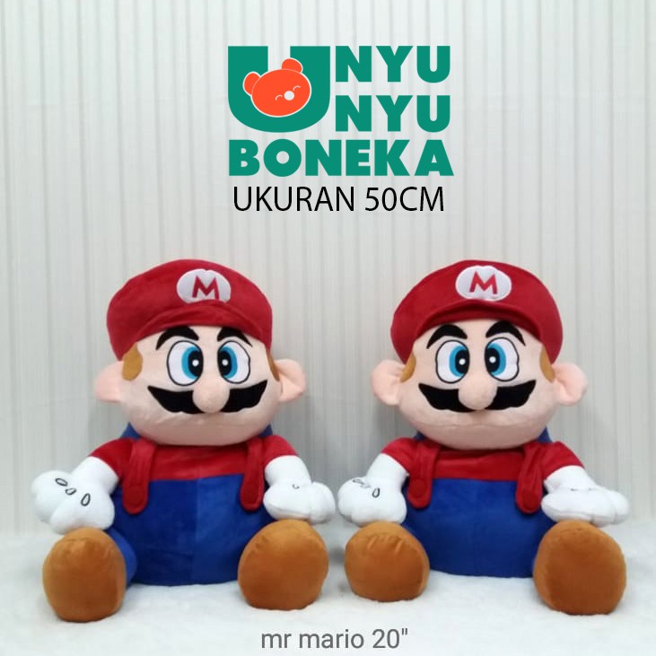 Boneka Mario 50CM bahan lembut souvenir kado ultah baby kids