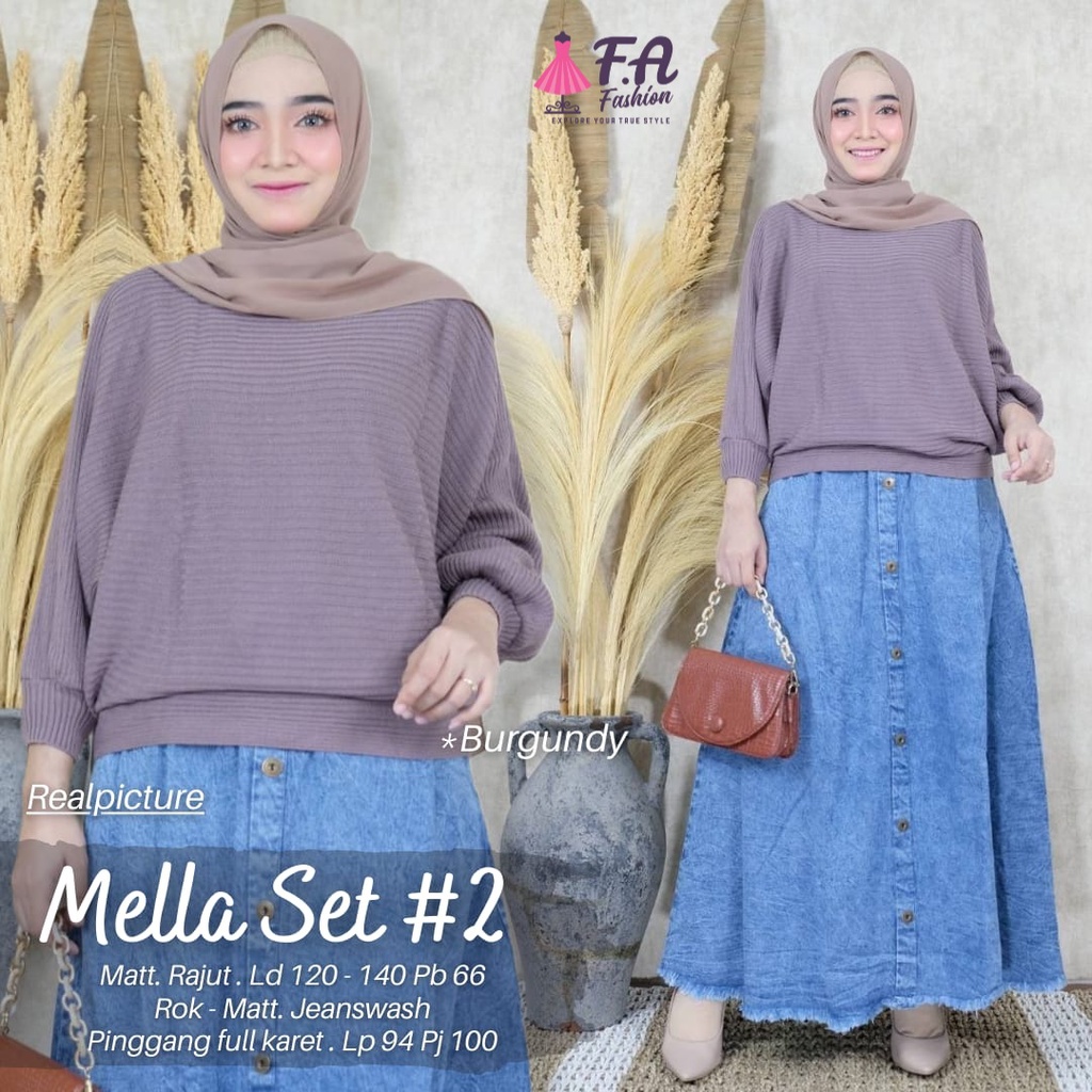 setelan rok jeans jean jens lepis panjang jumbo big size bigsize payung mayung polos tebal rajut per