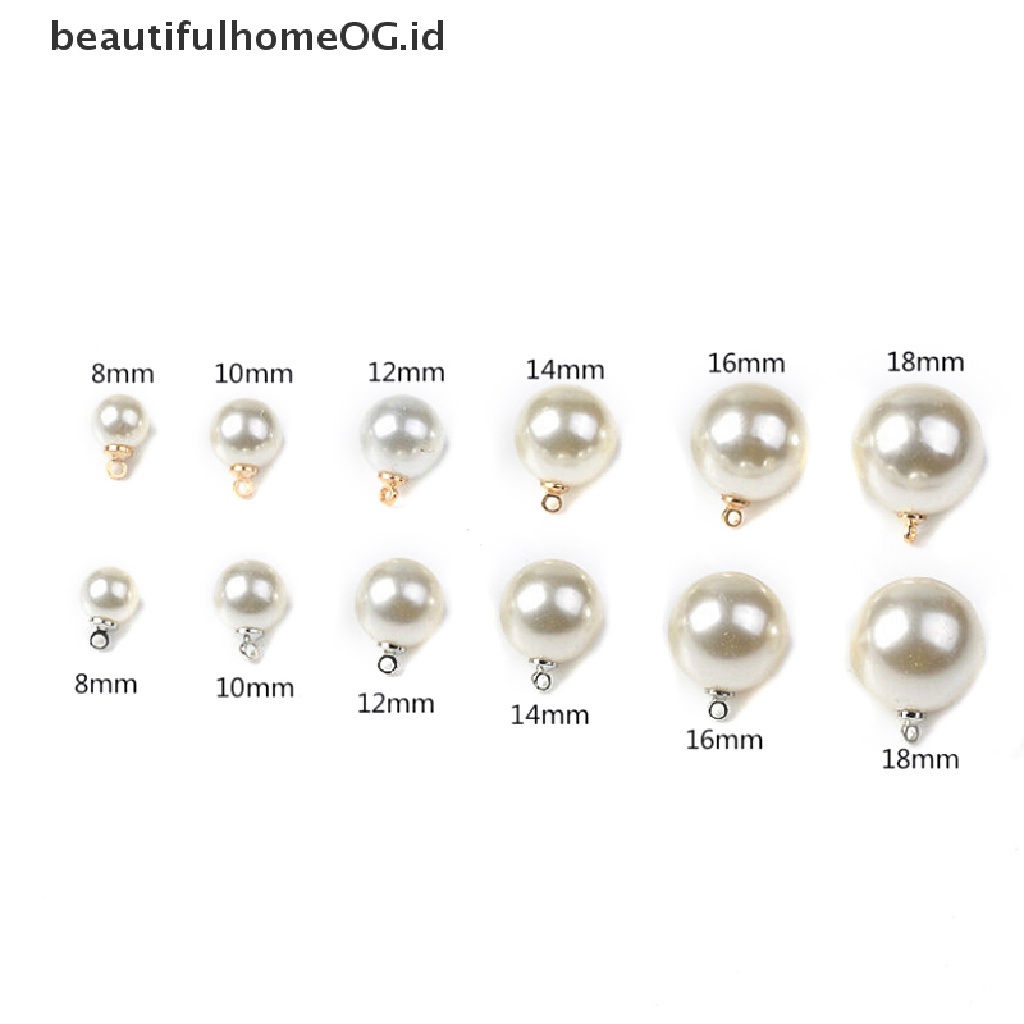 10pcs / Lot Liontin Mutiara Bulat Untuk Membuat Perhiasan Anting Gelang