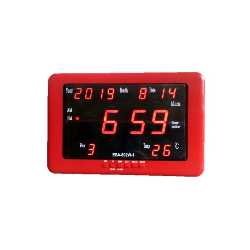 Jam Dinding Digital LED Wall Clock 30cm ES802