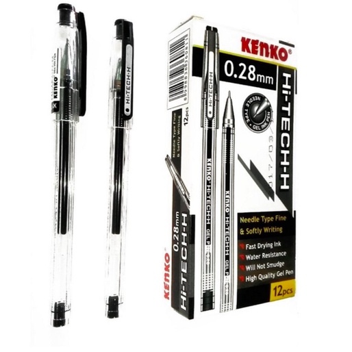 

[ISTY] PULPEN GEL PEN KENKO HI TECH H 0.28 MM BALLPOINT BOLPEN GELPEN HI-TECH-H BLACK TINTA WARNA HITAM