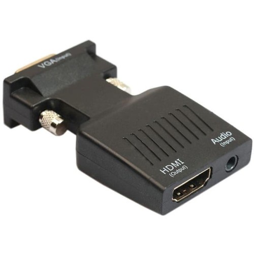 NEW VGA to HDMI with Audio Converter - Konverter Dongle vga male to hdmi female