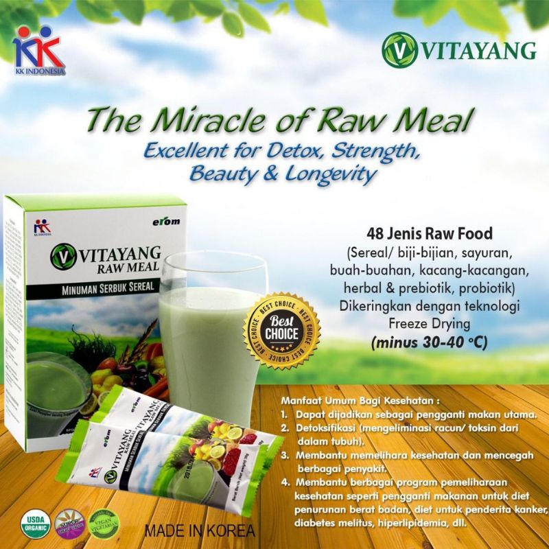 Vitayang Raw Meal Diet Detox Alami Detox Usus Kotor Penurunan Berat Badan Detox Slim Rawmeal Detoksifikasi Pencernaan Minuman Serbuk Korea Original KK Indonesia