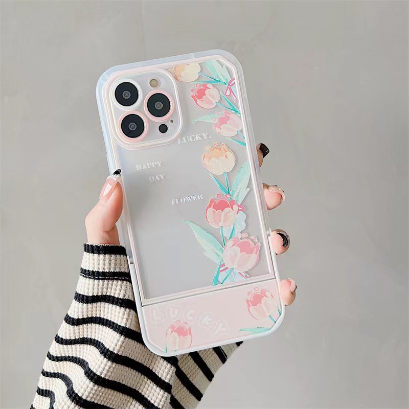 Soft Case Silikon TPU Transparan Motif Bunga Untuk IPhone 13 12 11 Pro X XR XS Max SE 2020 6 6S 7 8 Plus