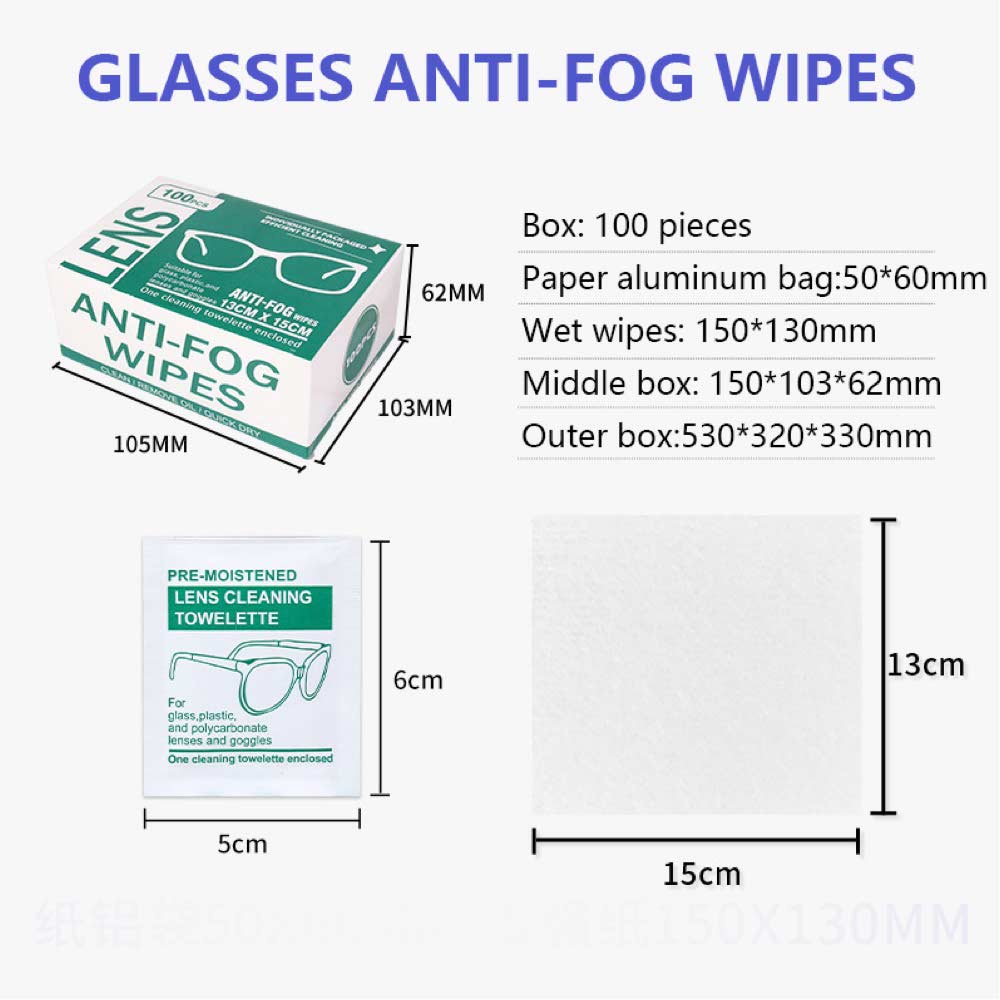 100 Pcs Tisu Anti Fog / Embun Lensa Kacamata &amp; Kamera - Fog Wipes Glasses - MOISTENED