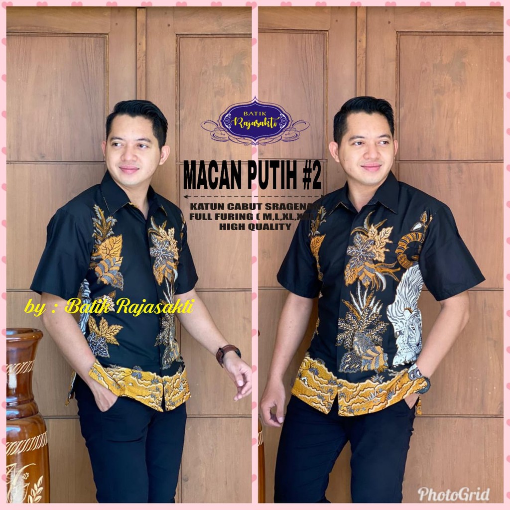 MACAN PUTIH RAJASAKTI KEMEJA BATIK SOLO PRIA LENGAN PANJANG LAPIS FURING ATASAN BATIK PREMIUM MODERN KATUN HALUS BAHUWIRYA  BANAMITRA BANAMITRA PUTIH BANGSAWAN BAYU PUTRA BERLIAN BIRU BHARATAYUDA BIMASENA BIRENDRA BIRU INDAH BRAHMAKERTA BRAHMAKERTA MERAH