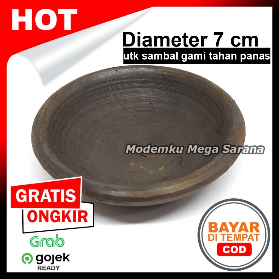 Tempat Sambal Gerabah Cawan D 7 cm - Piring Cobek Cowek Tanah Liat