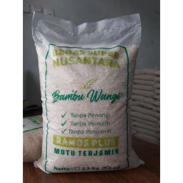 

Beras Ramos Plus - Merk Bambu Wangi 3 kg