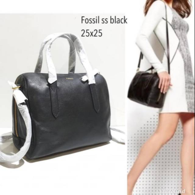 fossil fiona satchel black