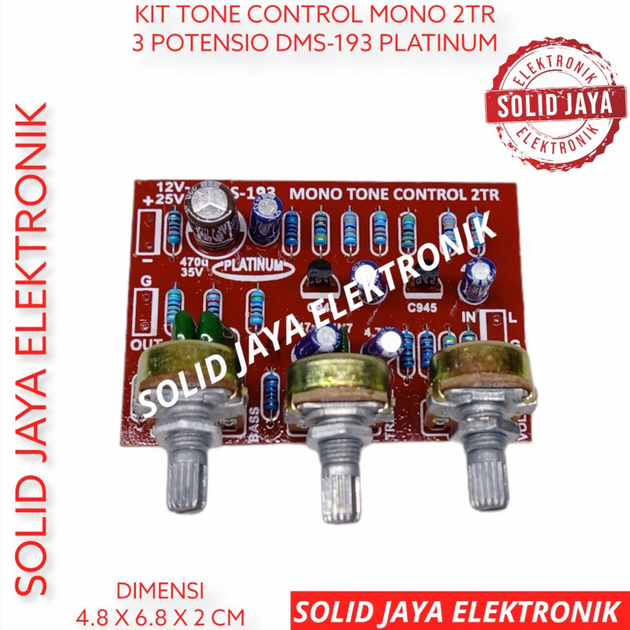 TONE CONTROL MONO 3 POTENSIO TONE KONTROL 2TR 2 TR TRANSISTOR DMS 193 DMS193 DMS-193 PLATINUM ASLI