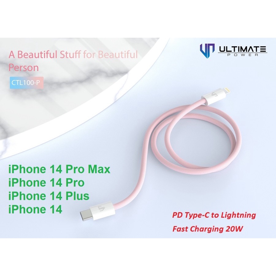 Kabel Data Cable iPhone 14 Pro Max 14 Plus PD 20W ULTIMATE Love Series