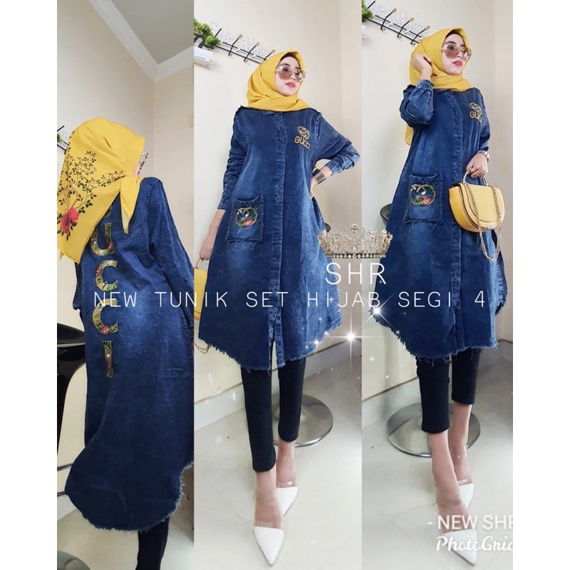 READY NEWWW ORI SHR TUNIK GU©©I SET KERUDUNG HIGH QUALITY