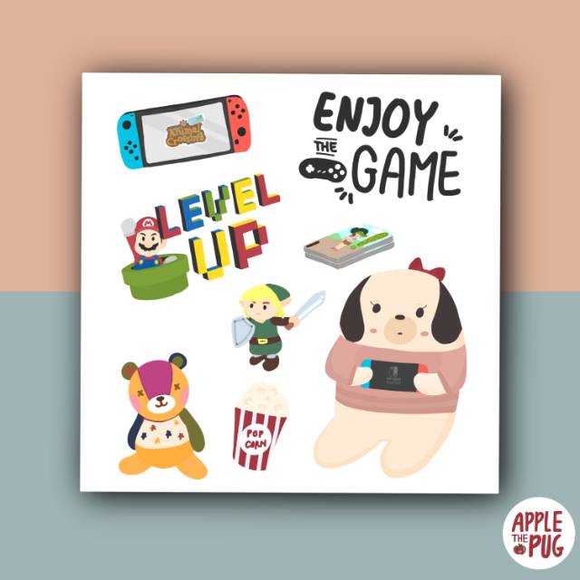 

Pug Series Sticker Sheet - Gaming SET