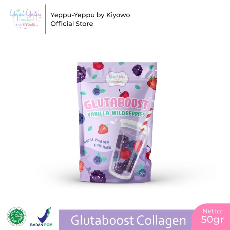 GLUTABOOST COLLAGEN DRINK YEPPU-YEPPU BY KIYOWO MINUMAN SERBUK COLLAGEN