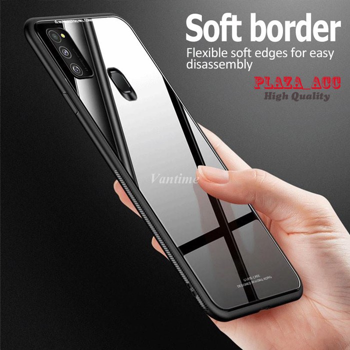 Premium Glass Case Samsung M21 - Casing Samsung M21 Case Glass Cover