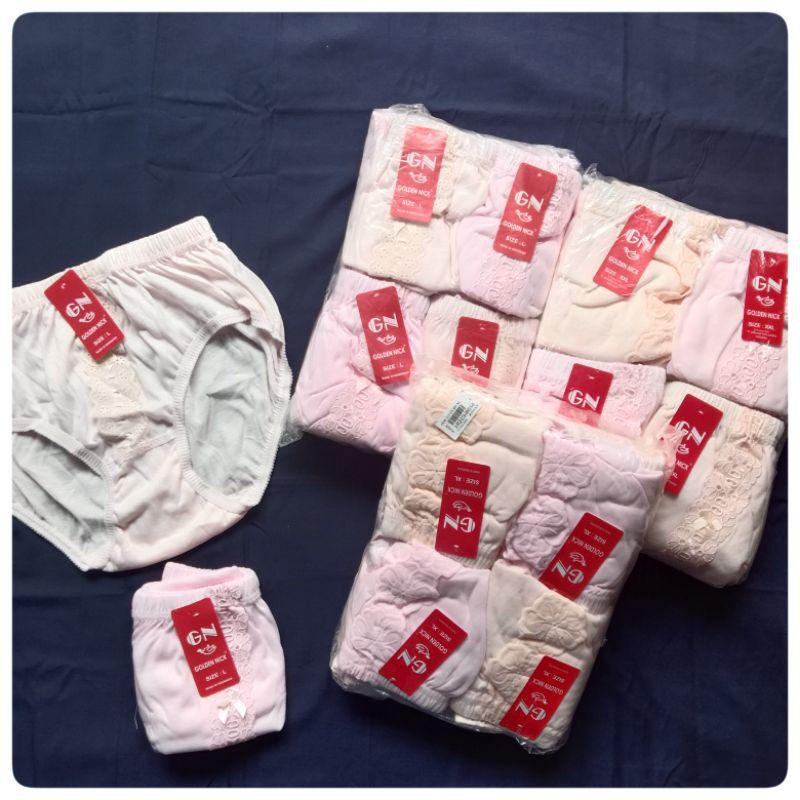 celana dalam wanita Golden Nick M L XL XXL renda bordir sablon motif