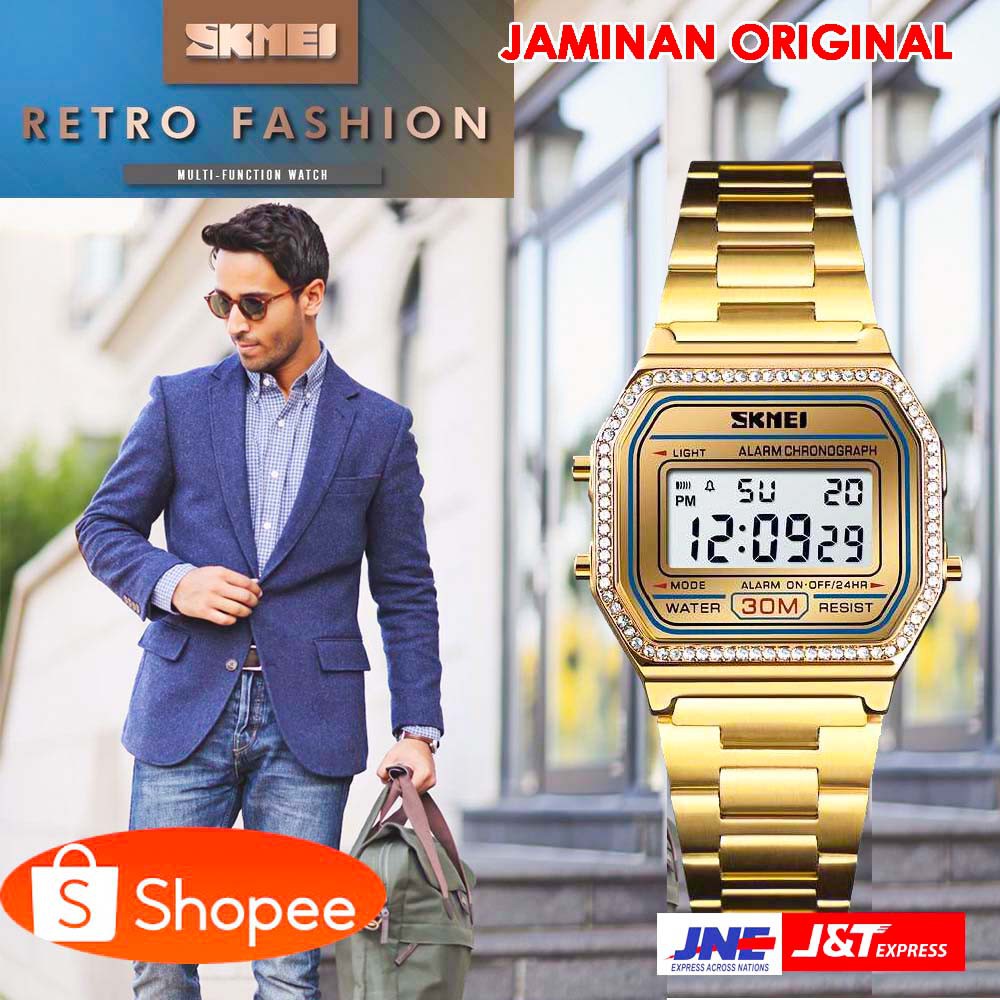 ORIGINAL SKMEI Jam Tangan Digital Pria - 1474 [Gold]