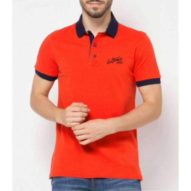Kaos Polo Shirt LV Play Orange