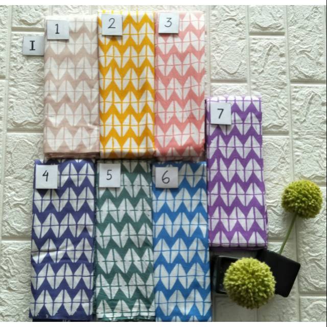Kain batik cap garutan satu warna pastel, warna moca, kuning, baby pink, biru, tosca, ungu