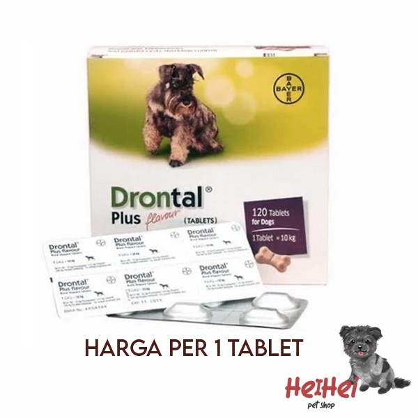 Drontal Plus Tasty Worm Dog - Obat Cacing Anjing - Bone Shaped 1 pcs