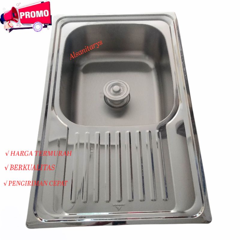 Bak Cuci Piring Sayap 1 Lobang Stainless Stell Wastafel Cuci Piring