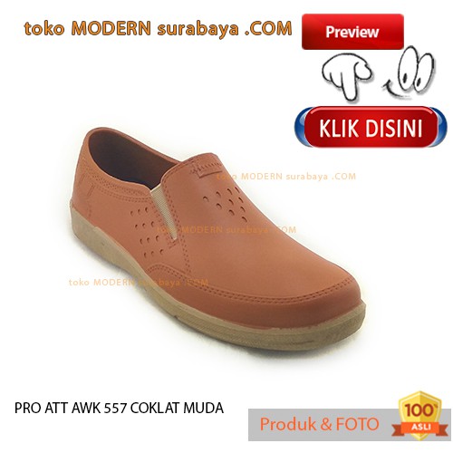 PRO ATT AWK 557 COKLAT MUDA sepatu pria casual slip on karet