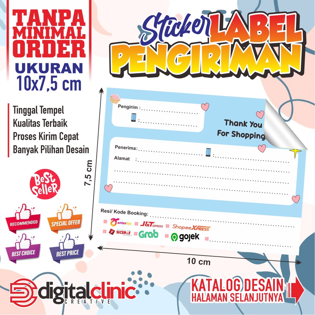 Jual Sticker Label Pengiriman Olshop Kertas Label Pengiriman Stiker