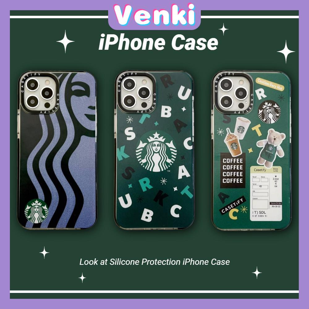 Soft Case Silikon Tebal Shockproof Motif Bintang Hijau Gelap Untuk iPhone 13 Pro Max 12 Pro Max 11 Pro Max 7 Plus