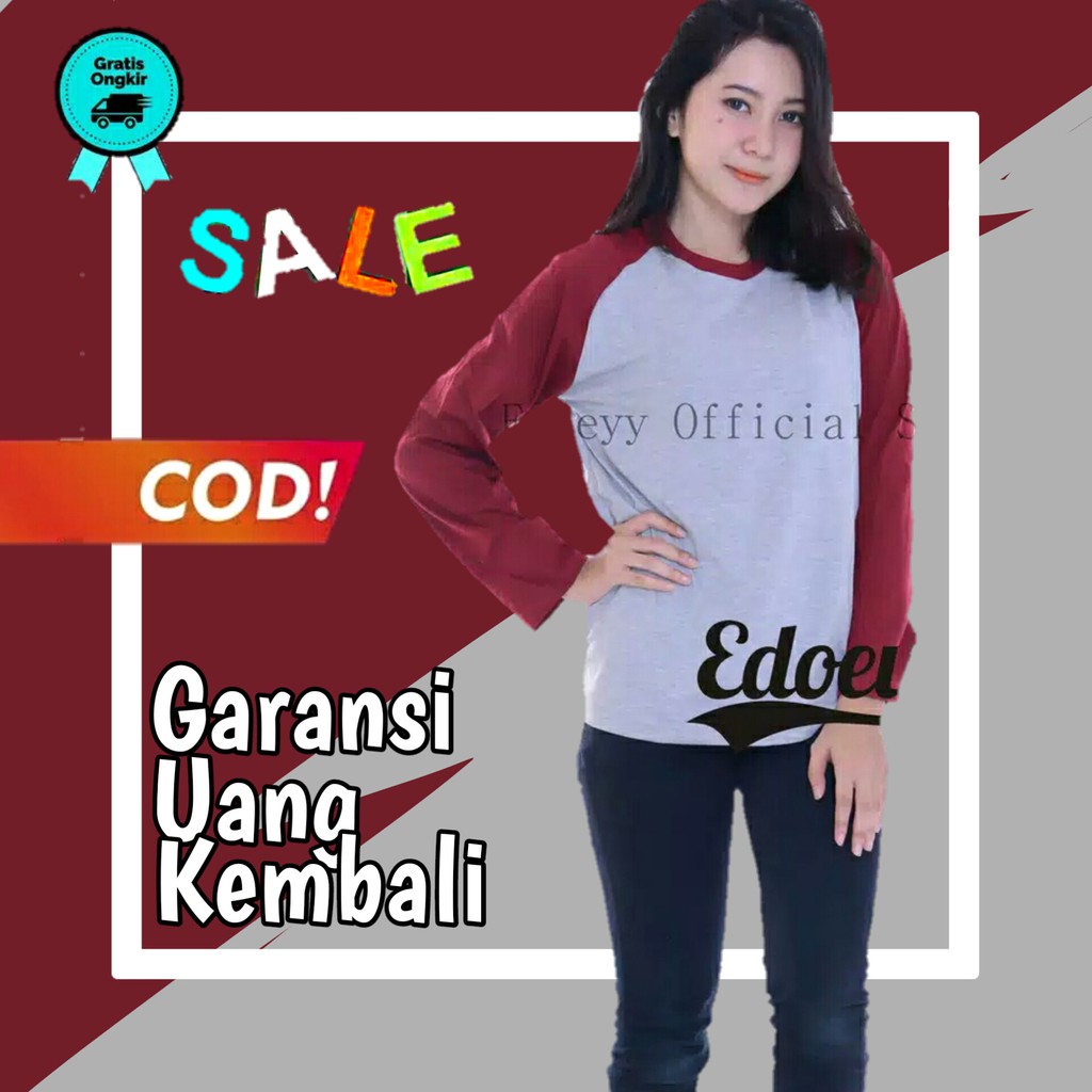 kaos raglan wanita lengan panjang baju wanita lengan panjang baju perempuan lengan panjang ke126