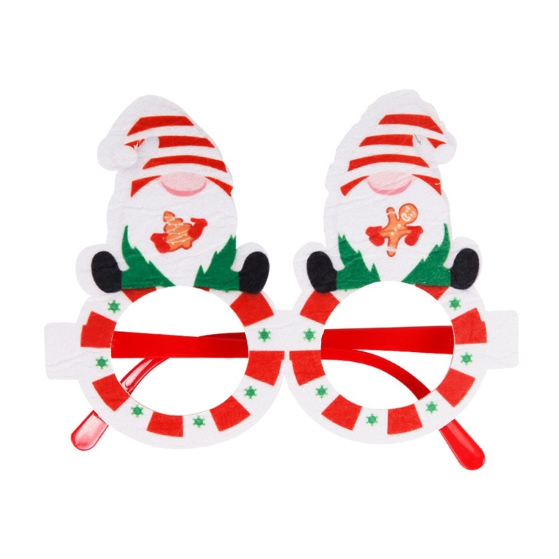 12pcs / set Kacamata Desain Santa Snowman Deer Untuk Dekorasi Natal