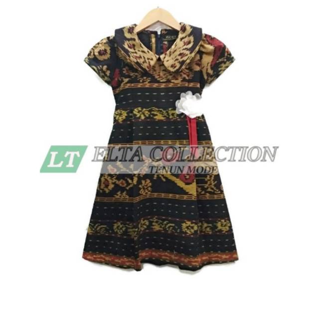 Gaun anak full tenun ikat