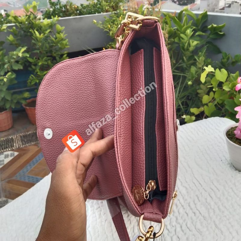 tas wanita unik tali rantai kulit jeruk 01 ukuran 19cmx23cm