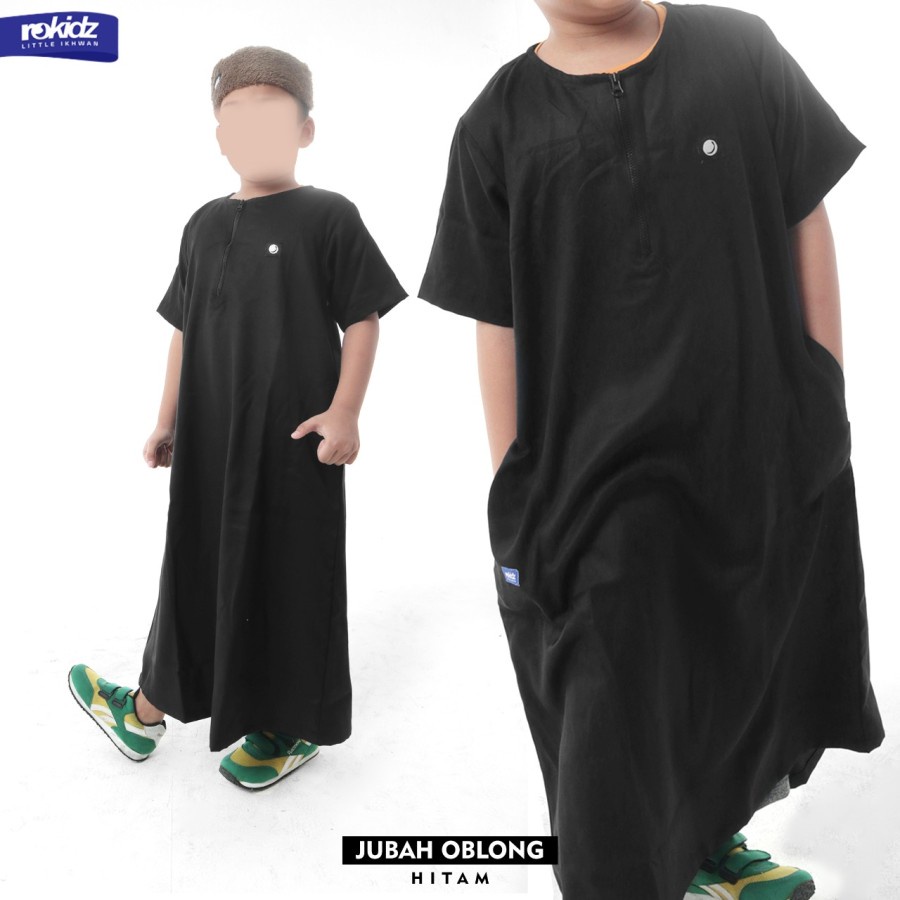 Jubah Oblong ROKIDZ Gamis Jubah Oblong Lengan Pendek Anak Laki-Laki