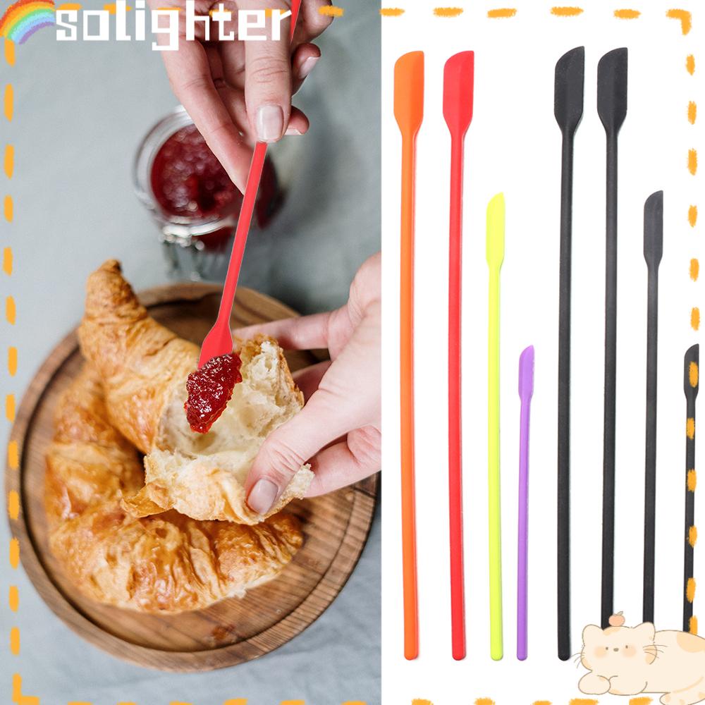 Solighter 4pcs / Set Spatula Mini Bahan Silikon Untuk DIY Kosmetik / Makeup