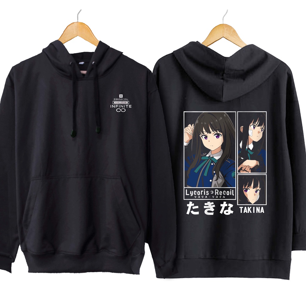 Jaket hoodie jumper infinite anime TAKINA INOUE - LYCORIS RECOIL material cotton fleece