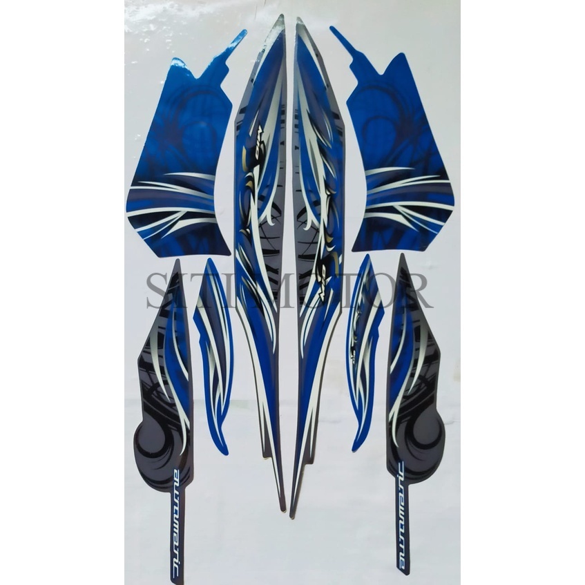 Stiker Striping Lis Les Bodi Motor Yamaha Mio Soul Rumput Karbu 2009 Warna Biru Abustriping stiker m