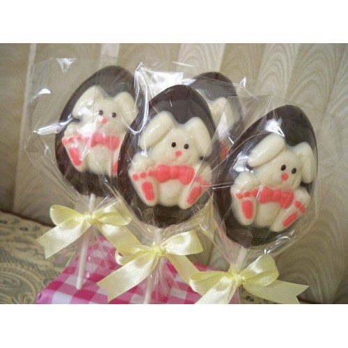 

.Coklat stick - lollipop bentuk telur dgn karakter kelinci ( ds bgr )