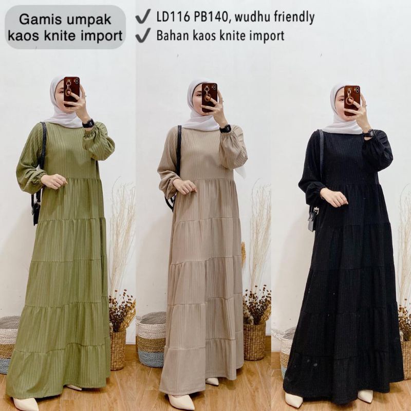 gamis umpak kaos knite import bagus