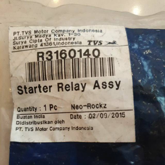 Bendik Neo/Rockz plus soket / cop nya TVS ( starter relay assy )