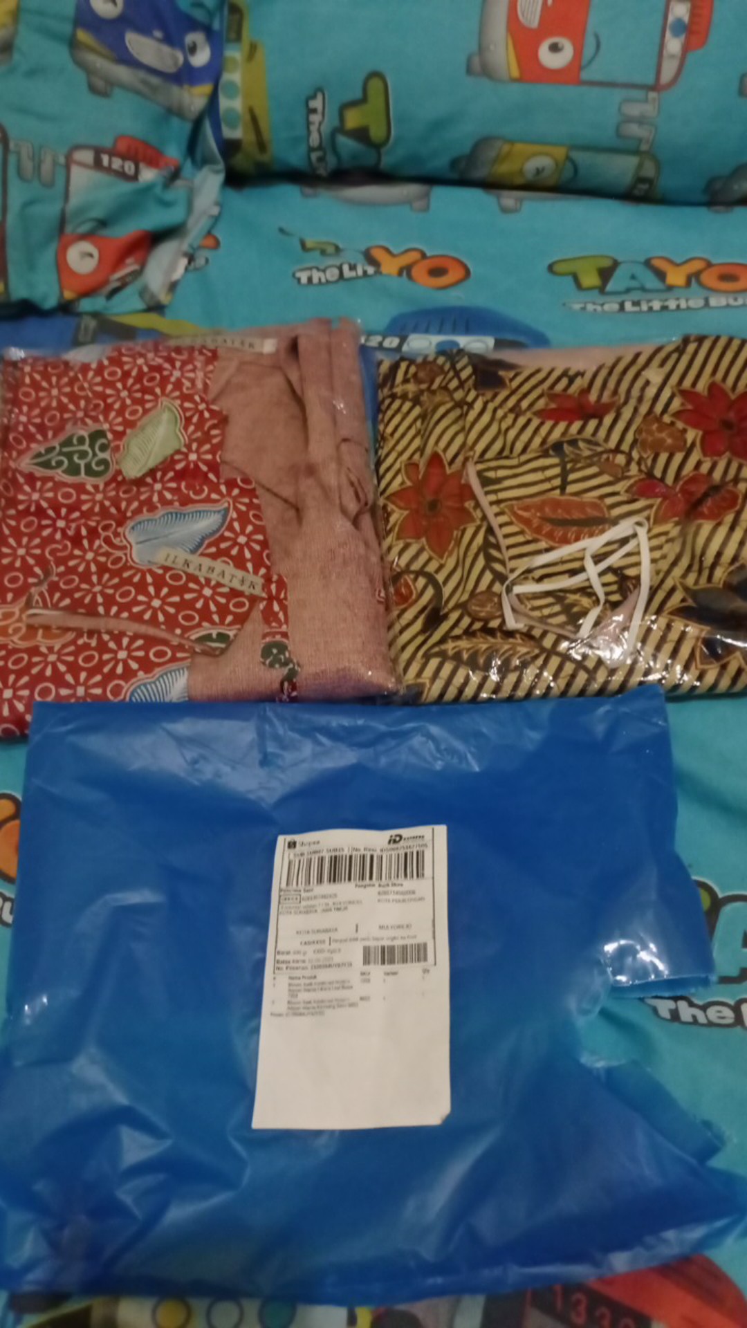 Atasan Batik Wanita Kembang Salur Resleting Belakang 6653